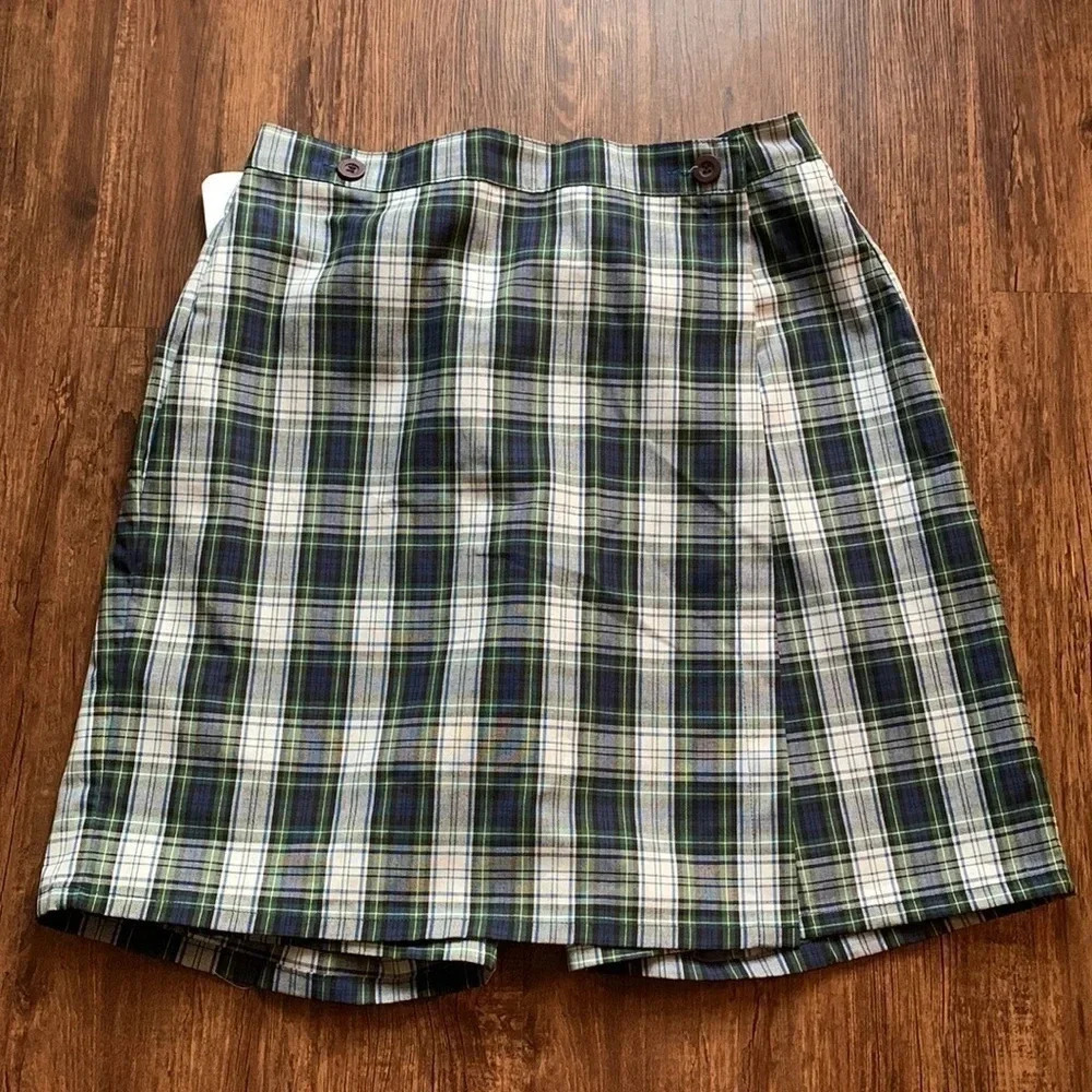 Blue Preppy Plaid School Uniform Skorts Sz Missy 14, Missy 16 New